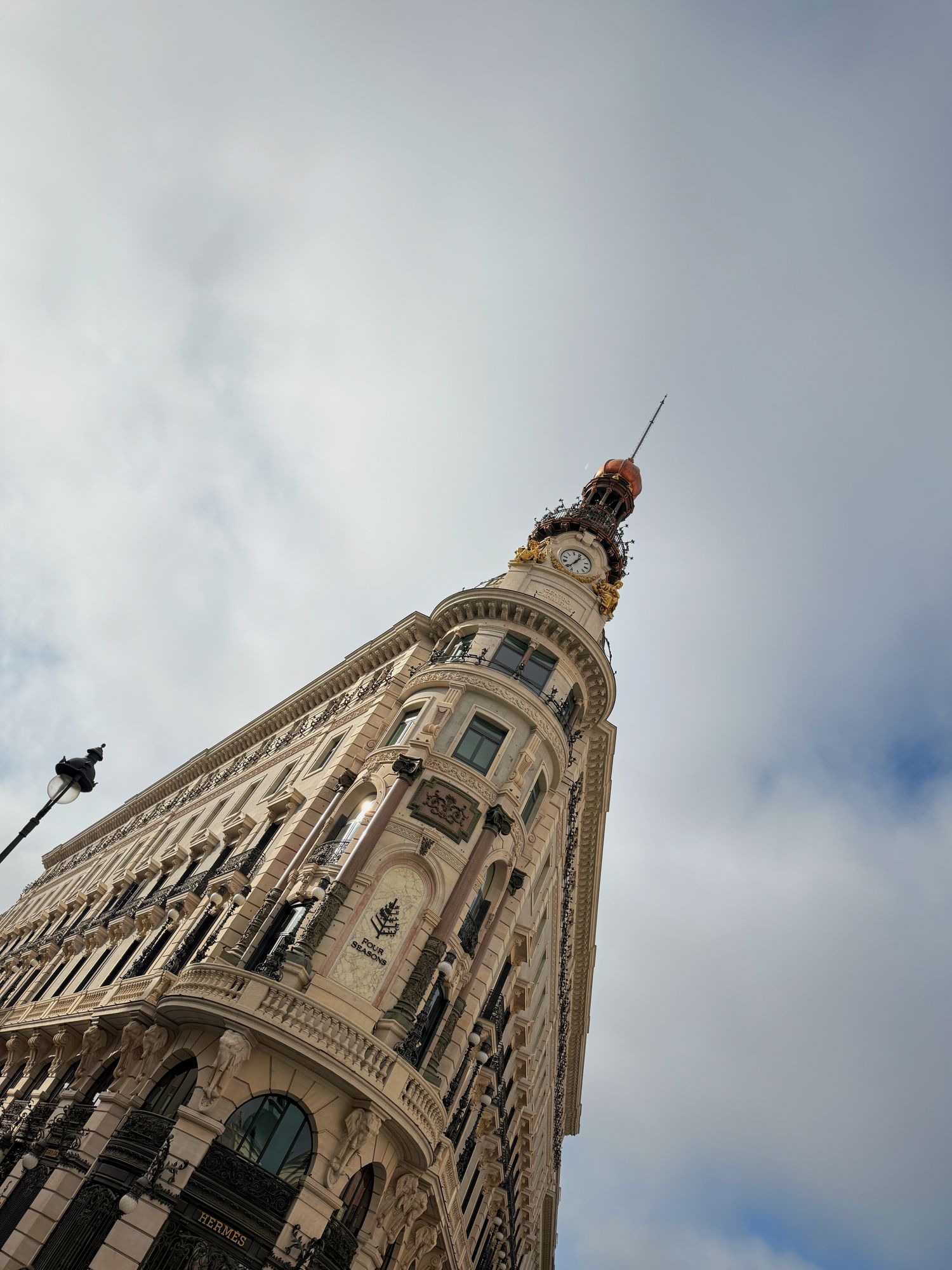 Catalan modernist facade details in Barcelona street
